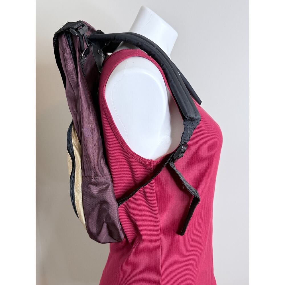 Vtg. 90s Great Escape Backpack Burgundy and Tan - Picture 4 of 5